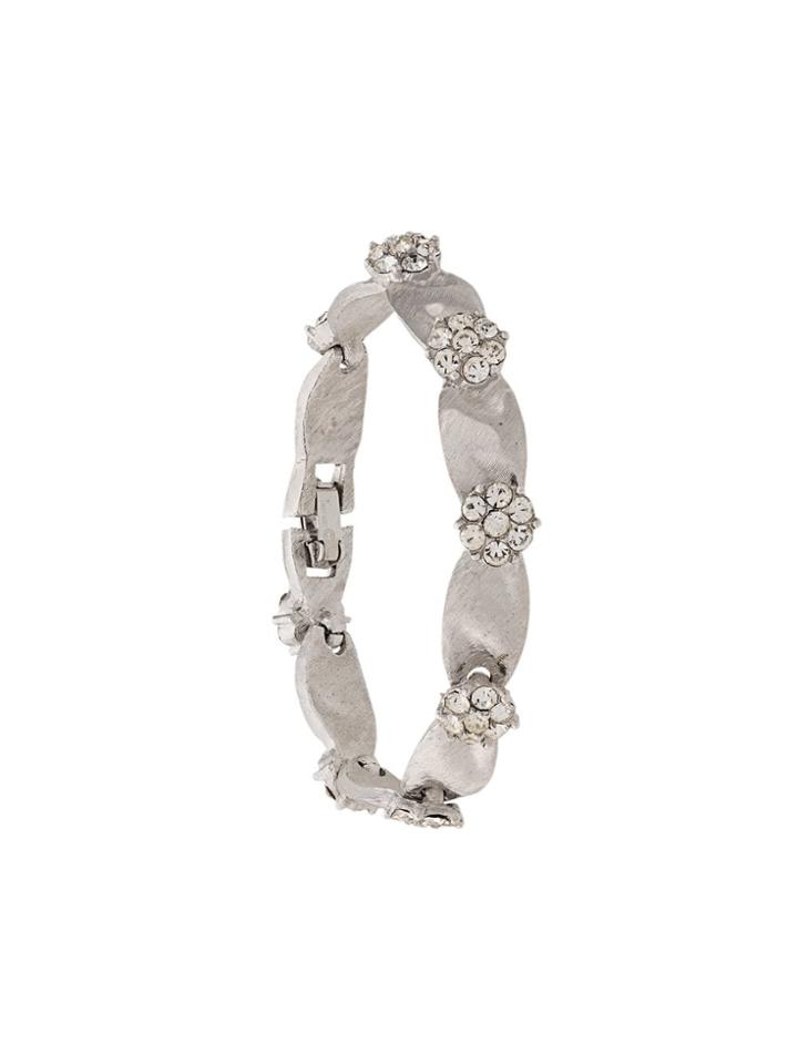 Susan Caplan Vintage 1960s Crystal Ribbon Bracelet - Silver