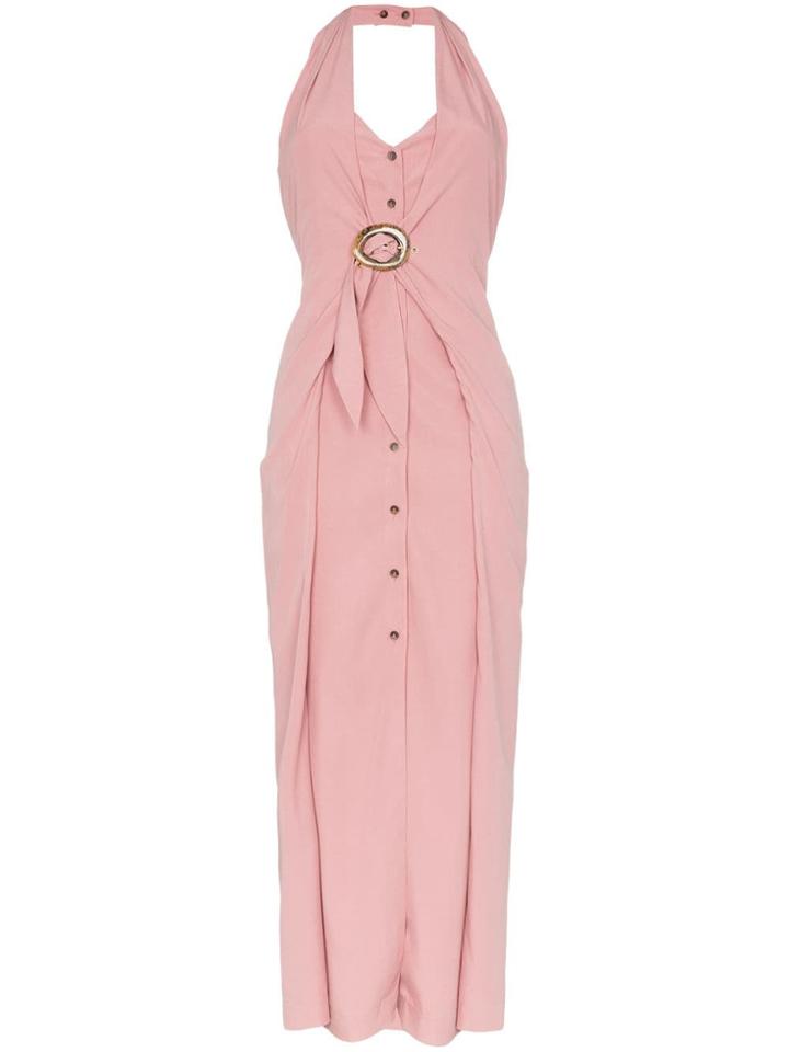 Nanushka Liya Halterneck Buckle Dress - Pink