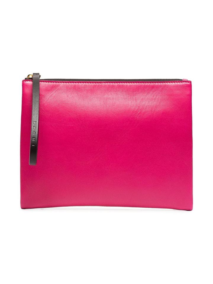 Marni Pink Strap Leather Clutch Bag