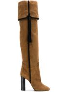 Saint Laurent Knee Length Boots - Brown