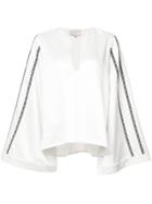 Zeus+dione Embroidered Wide Sleeve Blouse - White