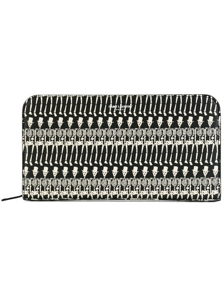 Saint Laurent Skeleton Print Wallet