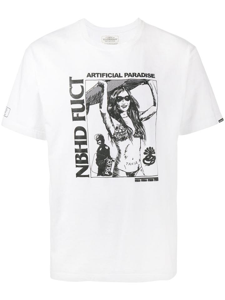 Neighborhood X Fuct Ssdd Cotton T-shirt, Men's, Size: Large, White, Cotton