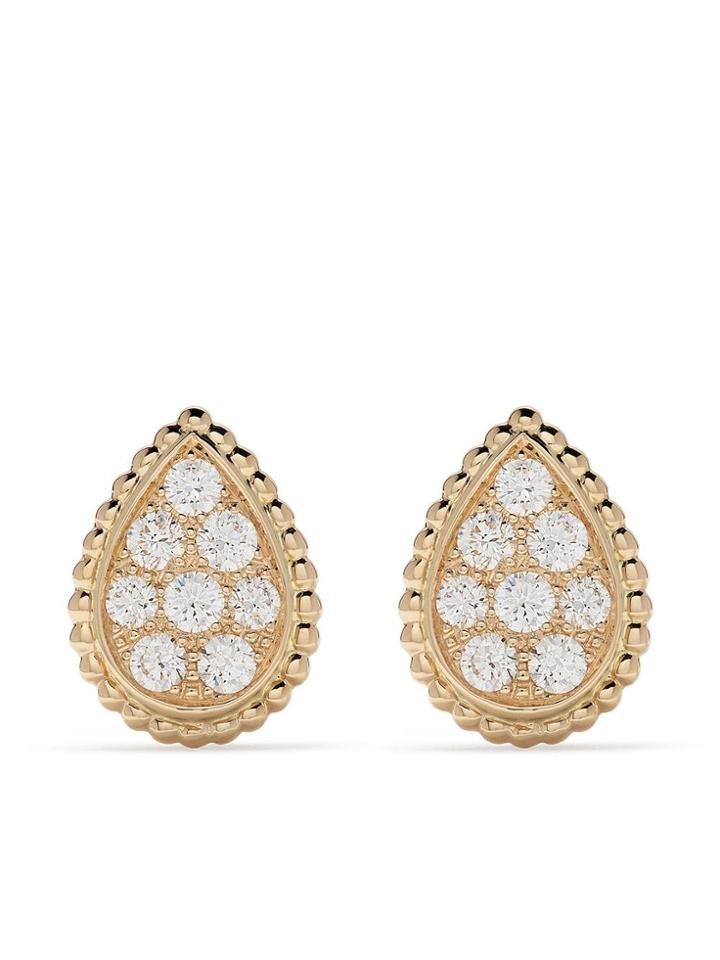Boucheron 18kt Yellow Gold Serpent Bohème Diamond S Motif Stud
