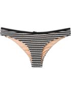 Fleur Du Mal Striped Lace-up Bikini Briefs