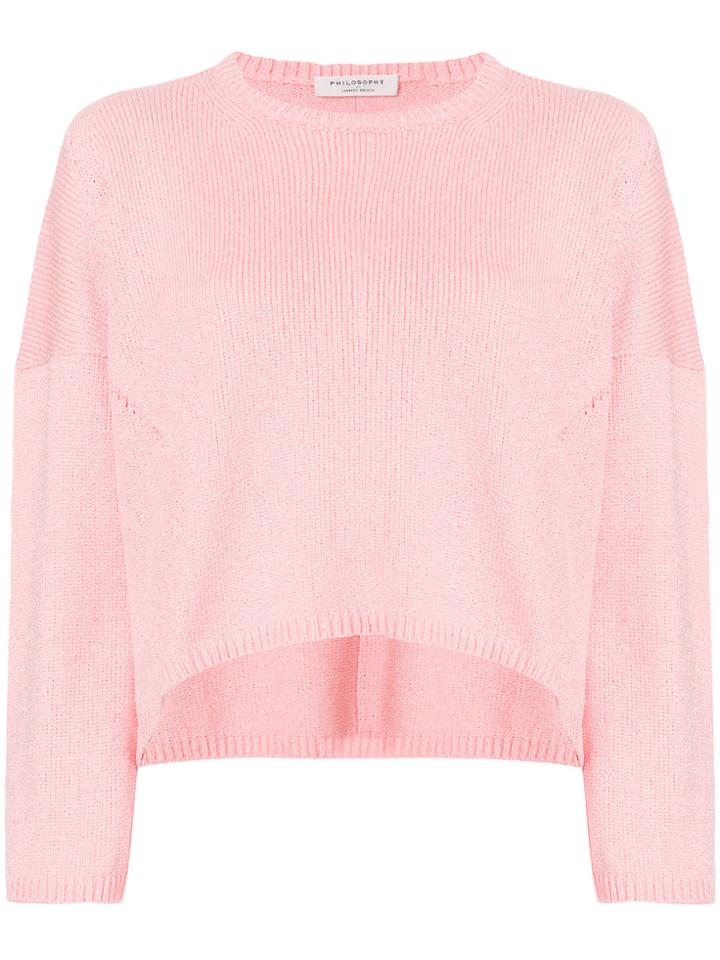 Philosophy Di Lorenzo Serafini Cropped Sweater - Pink & Purple
