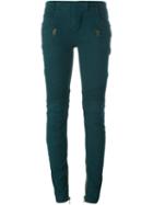 Balmain Biker Jeans, Women's, Size: 34, Green, Cotton/polyester/spandex/elastane