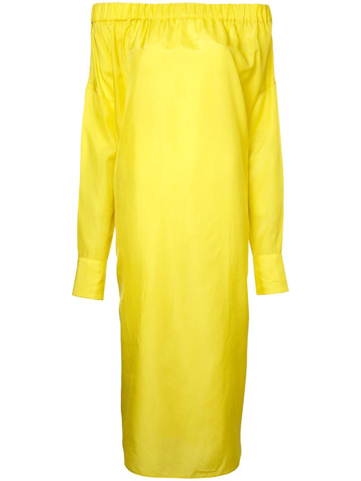 08sircus Off-shoulder Dress, Women's, Size: 36, Yellow/orange, Silk/cupro