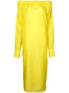 08sircus Off-shoulder Dress, Women's, Size: 36, Yellow/orange, Silk/cupro