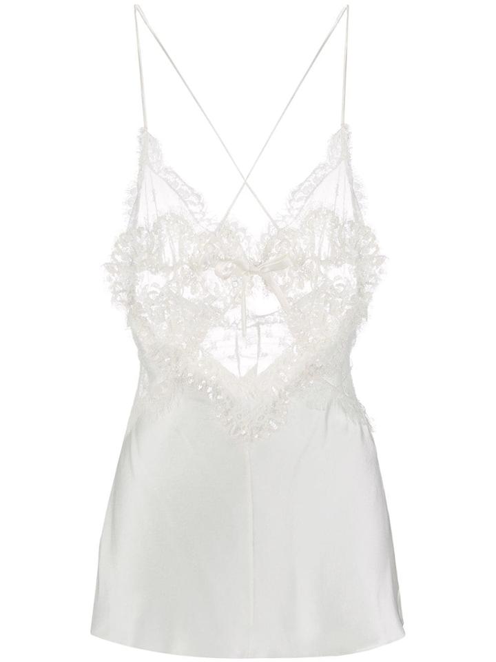 Alessandra Rich Lace Detail Top - White