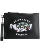Roberto Cavalli Don't Trust Fashion Wristlet Clutch - Black