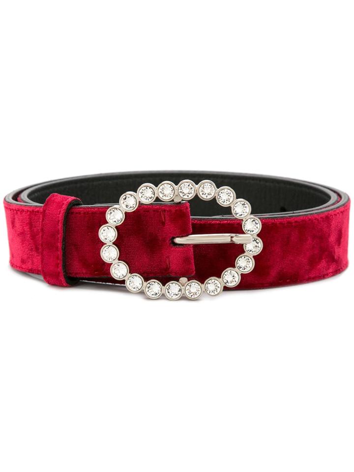 Kate Cate Embellished Buckle Belt - Red