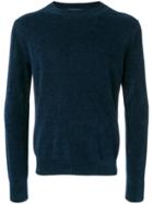 Ballantyne Ribbed Crew Neck Pullover - Blue