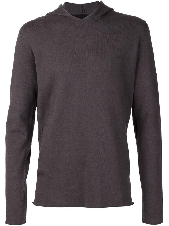 Label Under Construction Reversible Ribbed Hoodie, Men's, Size: 46, Grey, Cotton
