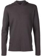 Label Under Construction Reversible Ribbed Hoodie, Men's, Size: 46, Grey, Cotton