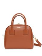 Burberry Small Stripe Intarsia Leather Cube Bag - Brown