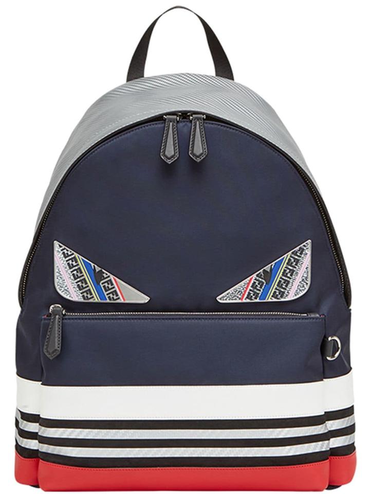 Fendi Colour Block Appliqué Backpack - Blue