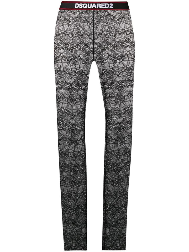 Dsquared2 Logo Lace Leggings - Black
