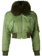 Yves Salomon Army Short Bomber Jacket - Green