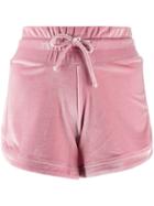 Plein Sport Drawstring Velvet Shorts - Pink