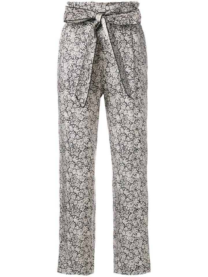 Masscob Floral Brocade Trousers - Black