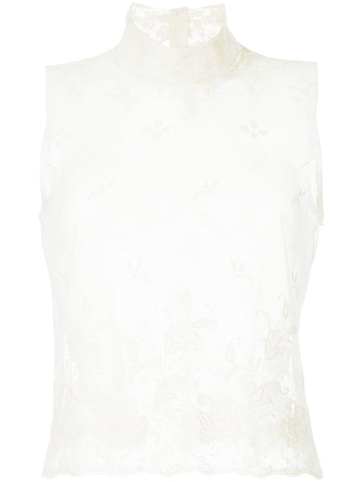 Ann Demeulemeester Lace Tank Top - White