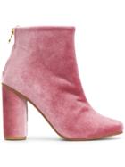 Stine Goya Velvet Ankle Boots - Pink & Purple