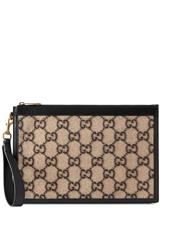 Gucci Monogram Pattern Wallet - Neutrals