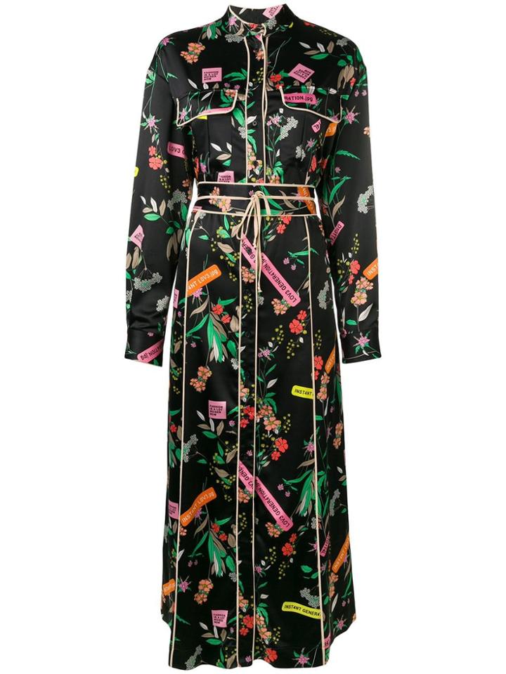 Pinko Rosalinda Floral Maxi Dress - Black