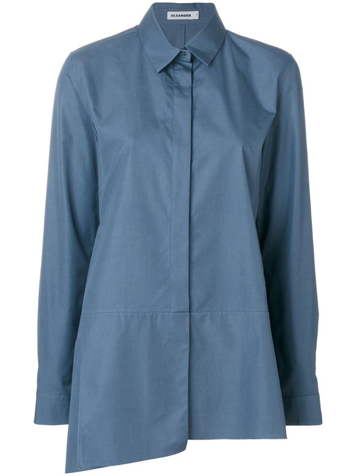 Jil Sander Asymmetric Hem Shirt - Blue