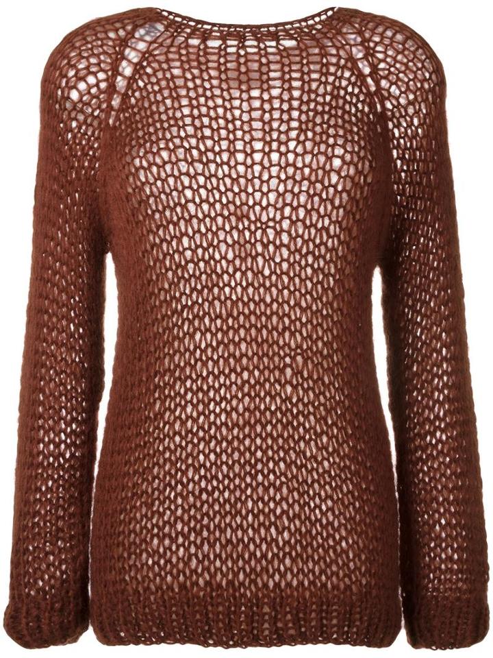 Maiami 'marsala' Knitted Top, Women's, Size: Medium, Red, Mohair/merino/polyamide