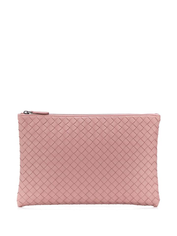 Bottega Veneta Intrecciato Clutch Bag - Pink