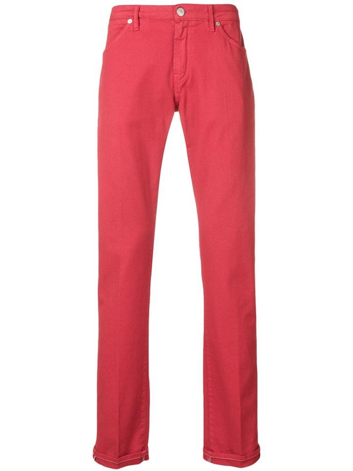 Pt05 Straight Leg Jeans - Red