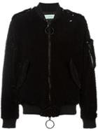 Off-white Zip Up Jacket, Men's, Size: Xs, Black, Polyester/viscose/viscose