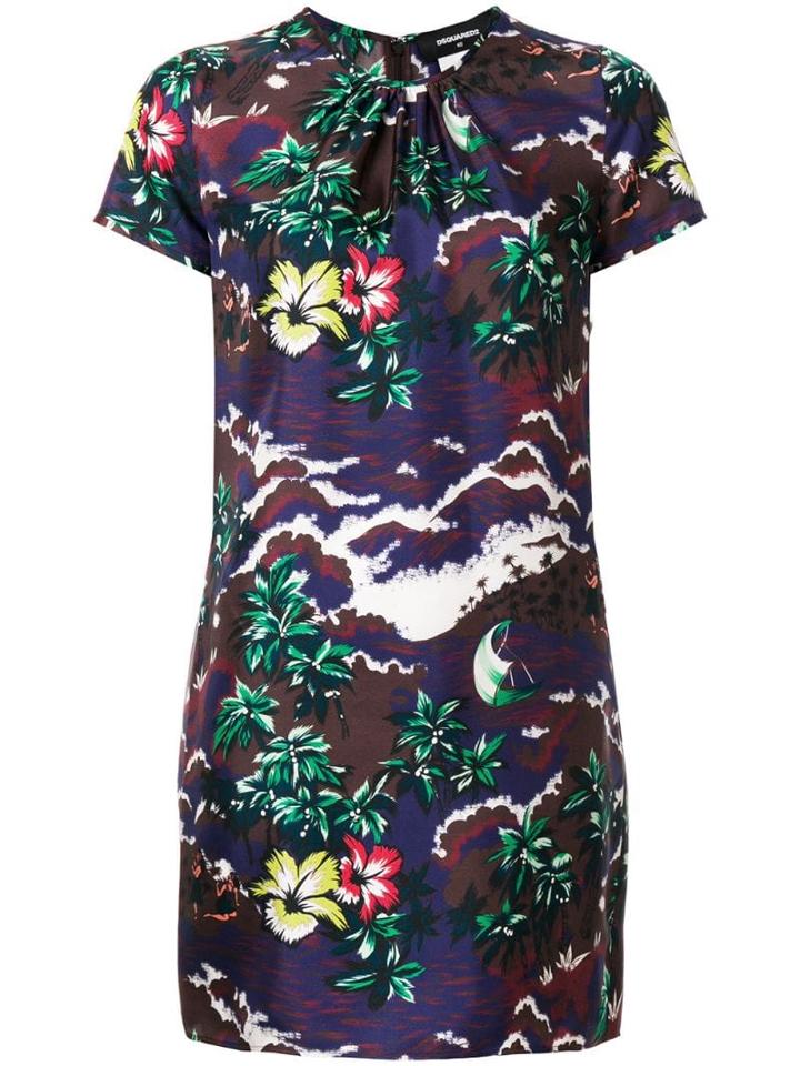 Dsquared2 Short Printed Dress - Purple