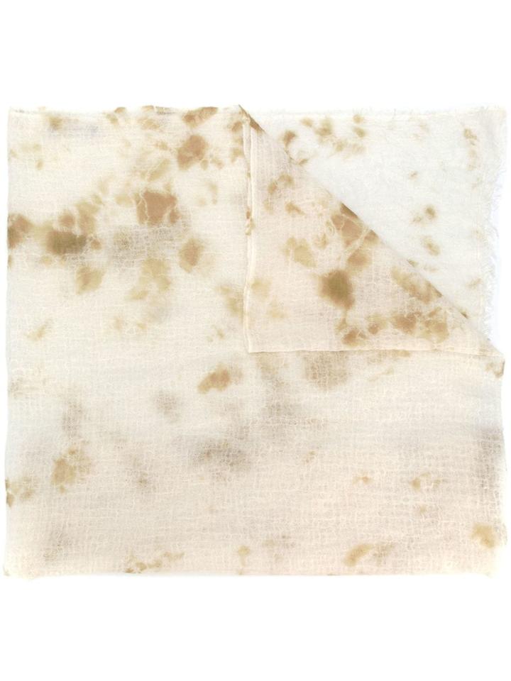 Suzusan Stain Style Print Scarf - Neutrals