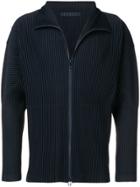 Issey Miyake Men Ribbed Zip Sweatshirt - Blue