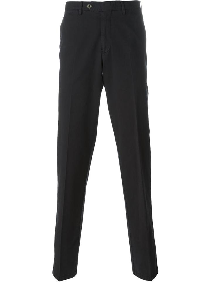 Canali Tailored Trousers, Men's, Size: 56, Blue, Cotton/rubber