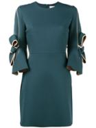 Roksanda - Harlin Bow Embellished Dress - Women - Silk/polyester/spandex/elastane - 10, Green, Silk/polyester/spandex/elastane