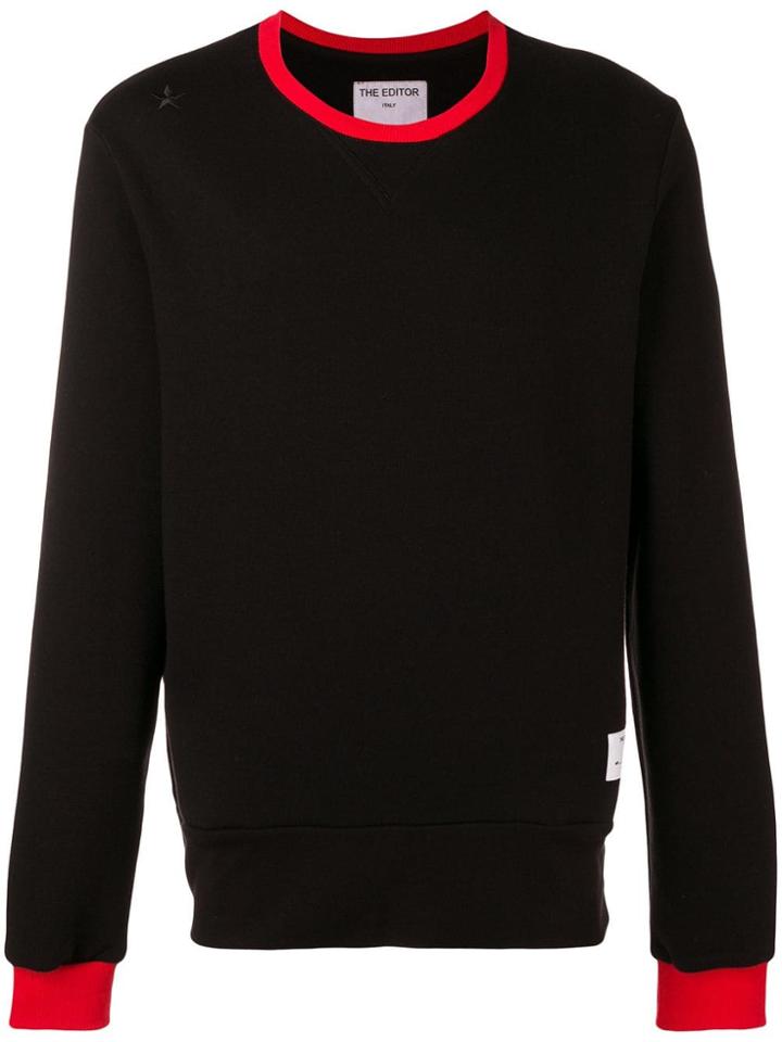 The Editor Name Tag Loose Fit Sweatshirt - Black