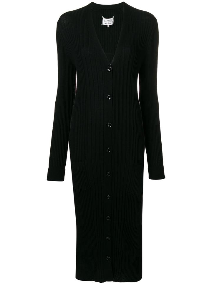 Maison Margiela Long Fitted Cardigan - Black