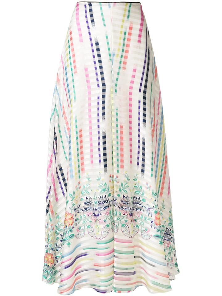 Vilshenko Printed Maxi A-line Skirt - White