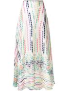 Vilshenko Printed Maxi A-line Skirt - White