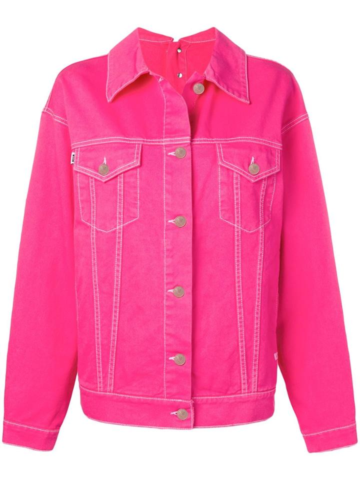 Msgm Oversized Denim Jacket - Pink