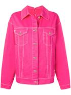 Msgm Oversized Denim Jacket - Pink