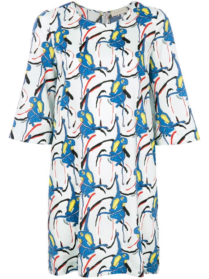 L'autre Chose Printed Shift Dress - Blue