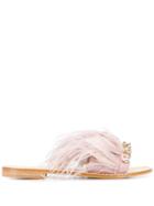 Emanuela Caruso Open-toe Embellished Sandals - Pink