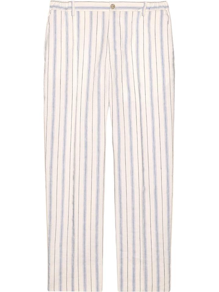 Gucci Striped Silk Linen Pant - White