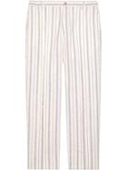 Gucci Striped Silk Linen Pant - White