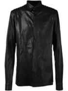 Haider Ackermann Leather Shirt Jacket, Men's, Size: Medium, Black, Cotton/leather/viscose